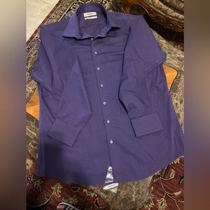 Murano Men’s Purple Long Sleeves Slim Fit Dress Shirt Size 17